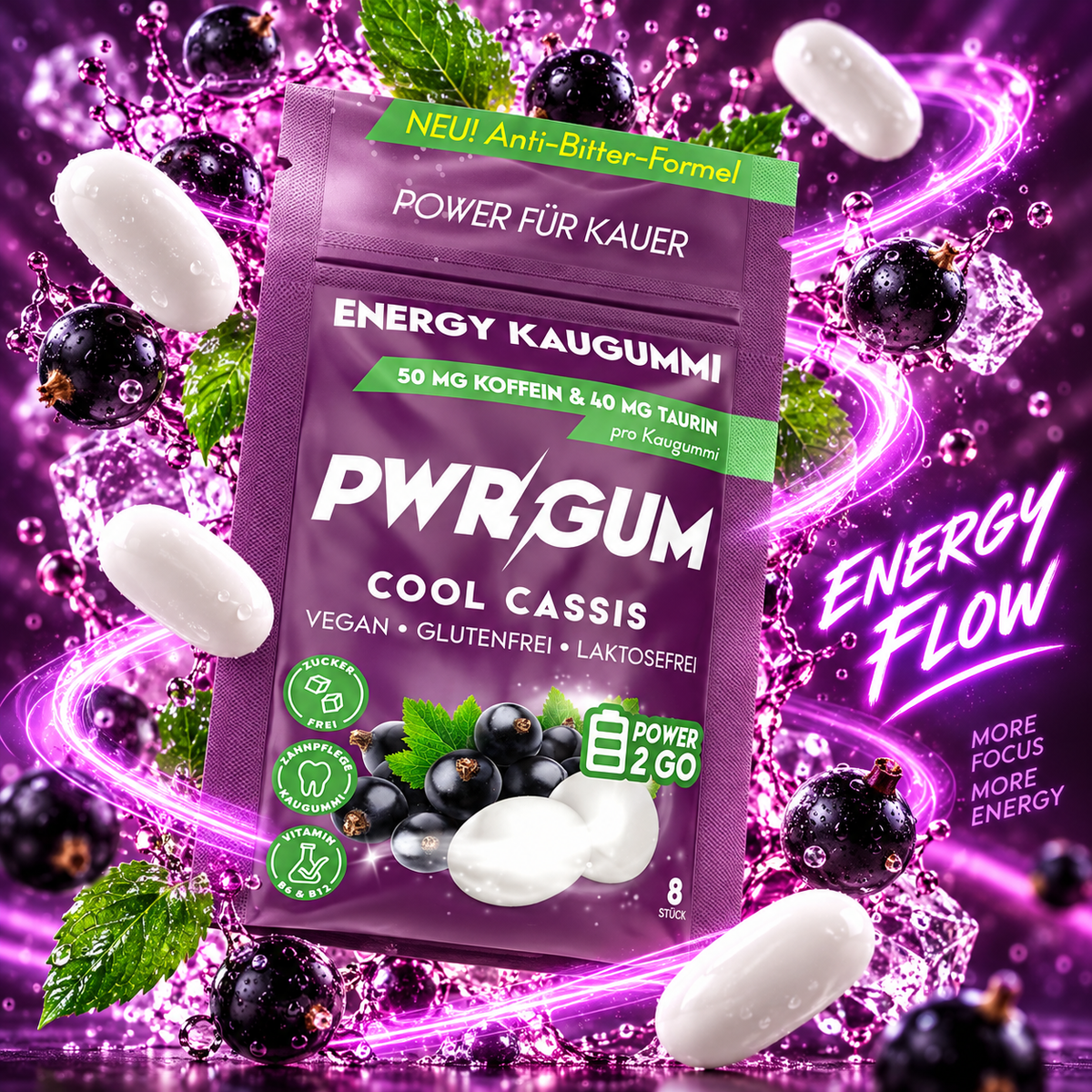 PWRGUM Cool Cassis (KI-generiert)