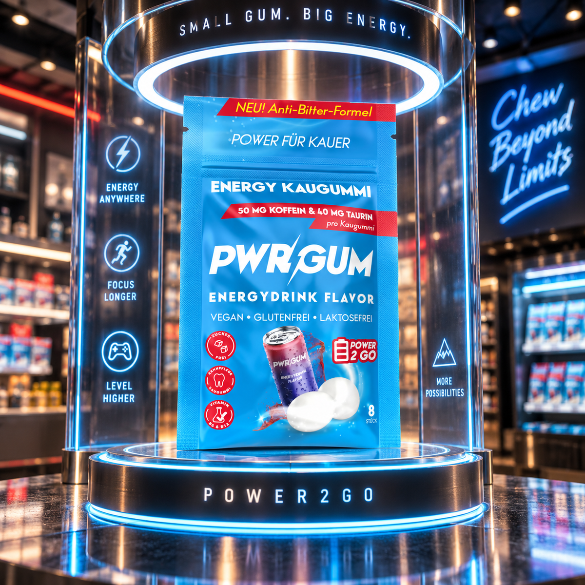 PWRGUM Energydrink Flavor (KI-generiert)
